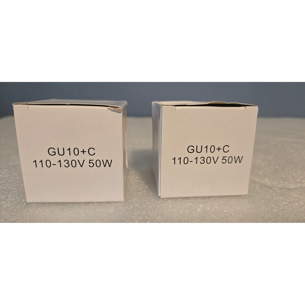 Lot of 2 GU10+C 110-130V 50W Halogen Light Bulbs MR16 Twist Lock Base Clear